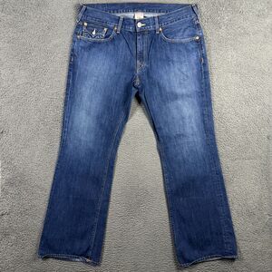 True Religion Jeans Mens 38x33 Blue Bootcut Dark Wash Denim Made in USA